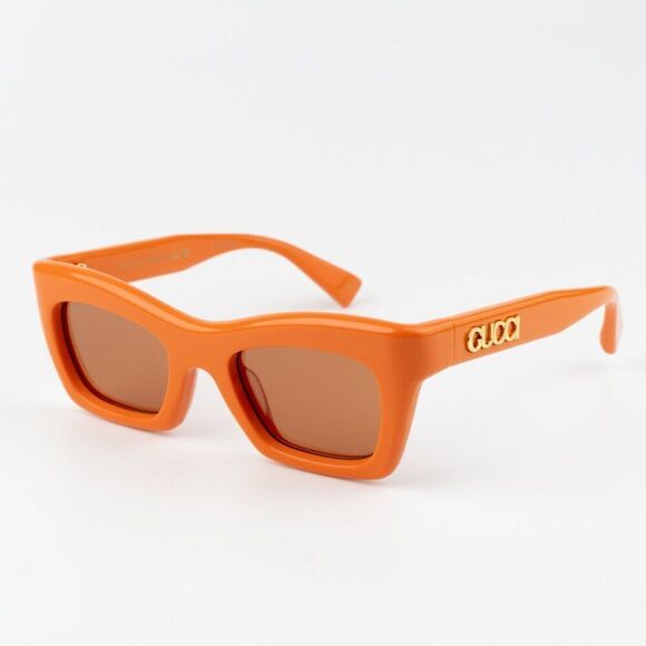 NEW Gucci GG1773S 004 Orange Brown Cat Eye Unisex Sunglasses